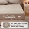 HOMICIA Linen Sheets California King Size, Stonewashed Linen Cotton Blend Sheets with Slub Texture, Breathable & Soft Cotton Bedsheets, All-Season Comfort, 4 Pieces, Beige view 4