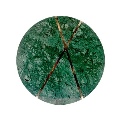 Round Vanity Tray, Marble Decorative Tray Giti Kitchen Bedroom Bathroom Perfume Tray Coffee Coaster Ornament Tray, Multiple Colour(Size:25cm,Color:Green)