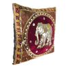 AeraVida Thai Elephant Embroidered Velvet Throw Pillow Cases Set of 2 Red | Embroidered Pillow Covers | Square Decorative Cushion Covers Pillow Cases | Velvet Throw Pillows Cases view 3