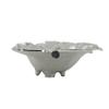 Benjara 22 Inch Modern Decorative Tray, Oak Leaf Design Striking Silver Metal Frame view 2