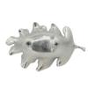 Benjara 22 Inch Modern Decorative Tray, Oak Leaf Design Striking Silver Metal Frame view 3