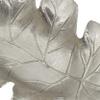 Benjara 22 Inch Modern Decorative Tray, Oak Leaf Design Striking Silver Metal Frame view 4
