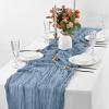 12 Pack Dusty Blue Table Runner, 10FT Cheesecloth Table Runner Long Romantic Semi Sheer Rustic Boho Gauze Table Runners for Wedding Bridal Shower Birthday Party Decorations(35120 Inch) view 2