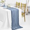 12 Pack Dusty Blue Table Runner, 10FT Cheesecloth Table Runner Long Romantic Semi Sheer Rustic Boho Gauze Table Runners for Wedding Bridal Shower Birthday Party Decorations(35120 Inch) view 3