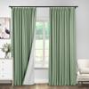 Macochico Pinch Pleated Blackout Curtain for Living Room Bedroom Thermal Insulated Room Darkening Drapes Window Treatment Curtain,Celadon,100W x 102L,2 Panels view 2
