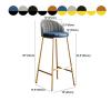 KWOKING Glam Metal Barstool Low Back Faux Leather Stool Seating Bar Chair Armless with Footrest Home High Cashdesk Backrest Grey Black 6 Pieces Set Counter Stool(26" H) view 3
