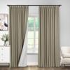 Macochico White Linen Pinch Pleat Curtain 96 Inches Long, Window Treatment Panels Double Layer Room Darkening Lined Drapery for Living Room, Oxford Tan, 50" W x 96" L, 2 Panels view 2
