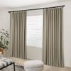 Macochico White Linen Pinch Pleat Curtain 96 Inches Long, Window Treatment Panels Double Layer Room Darkening Lined Drapery for Living Room, Oxford Tan, 50" W x 96" L, 2 Panels view 3