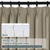 Macochico White Linen Pinch Pleat Curtain 96 Inches Long, Window Treatment Panels Double Layer Room Darkening Lined Drapery for Living Room, Oxford Tan, 50" W x 96" L, 2 Panels view 4