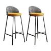 KWOKING Glam Metal Barstool Low Back Faux Leather Stool Seating Bar Chair Armless with Footrest Home High Cashdesk Backrest Orange Black 2 Pieces Set Bar Stool(30" H) view 1