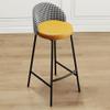 KWOKING Glam Metal Barstool Low Back Faux Leather Stool Seating Bar Chair Armless with Footrest Home High Cashdesk Backrest Orange Black 2 Pieces Set Bar Stool(30" H) view 2