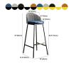KWOKING Glam Metal Barstool Low Back Faux Leather Stool Seating Bar Chair Armless with Footrest Home High Cashdesk Backrest Orange Black 2 Pieces Set Bar Stool(30" H) view 3