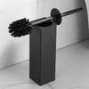 BGL Square Toilet Brush with Holder,Stainless Steel Rubber Painted Toilet Bowl Brush and Holder for Bathroom,2 Cleaner Brush Heads,Black view 3