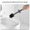 BGL Square Toilet Brush with Holder,Stainless Steel Rubber Painted Toilet Bowl Brush and Holder for Bathroom,2 Cleaner Brush Heads,Black view 4
