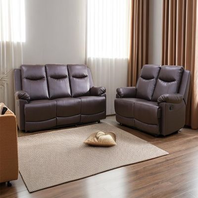 A Ainehome Luxury Recliner Sofa Living Room Set Leather Reclining Sofa and Loveseat Chair Sets Living Room Furniture Sets Recliner Couches for Living Room/Office (D-Brown, Sofa+Loveseat)