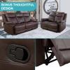 A Ainehome Luxury Recliner Sofa Living Room Set Leather Reclining Sofa and Loveseat Chair Sets Living Room Furniture Sets Recliner Couches for Living Room/Office (D-Brown, Sofa+Loveseat) view 4