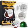 CAPMESSO Aluminum Foil Lids for Reusable Vertuoline Pods, Coffee Pods Sticker Covers Seals Compatible with N*espresso Reusable Pods Vertuoline Refillable Vertuoline Capsule (240 pcs) view 1