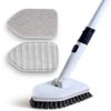 Moku Home Shower Scrubber 3 in 1 Extendable Long Handle 58" Cleaning Brush - Non Scratch Shower Brush for Cleaning Bathroom Kitchen Toilet Wall Tub Tile (Gray) view 1