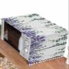Microwave Oven Dust Cover, Purple Lavender Flower Eucalyptus Leaves Summer Plant Anti-Slip Refrigerator Dust Cover Washing Machine Top Cover with Storage Pockets 21" X 51" view 1