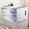 Microwave Oven Dust Cover, Purple Lavender Flower Eucalyptus Leaves Summer Plant Anti-Slip Refrigerator Dust Cover Washing Machine Top Cover with Storage Pockets 21" X 51" view 3