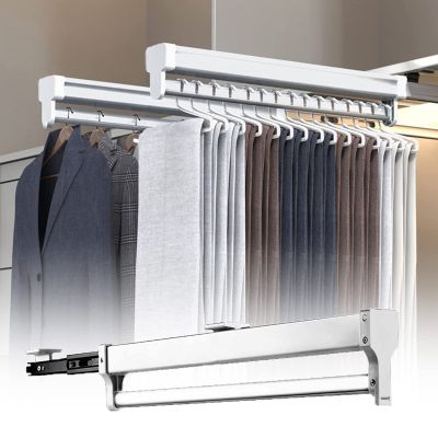 Extendable Clothes Rail - Sliding Wardrobe Closet Rod, Wardrobe Pull Out Clothes Hanger, Adjustable Sliding Wardrobe Clothes Hanger, Stainless Steel Clothes Rail, Adjustable Length 50~100cm ( Size : 5