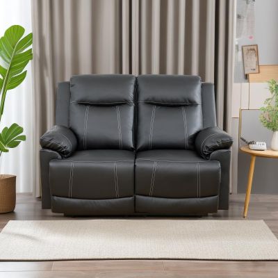 A Ainehome Luxury Recliner Sofa Living Room Furniture Set Reclining Couch Rv Sofa Chair Loveseat Recliner Couches for Living Room/Small Space/Office/Theater Seating(D-Black, Loveseat)