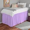 ABP COLLECTION Bed Skirt for Dorm Room, Ruffled Dorm Sized Bed Skirt Three Fabric Sides College Dorm Bed Skirt - 100% Cotton 800 Thread Count - Dorm Bed Skirt Twin XL 30" Tailored Drop Lilac view 1