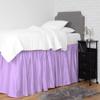 ABP COLLECTION Bed Skirt for Dorm Room, Ruffled Dorm Sized Bed Skirt Three Fabric Sides College Dorm Bed Skirt - 100% Cotton 800 Thread Count - Dorm Bed Skirt Twin XL 30" Tailored Drop Lilac view 2