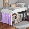 ABP COLLECTION Bed Skirt for Dorm Room, Ruffled Dorm Sized Bed Skirt Three Fabric Sides College Dorm Bed Skirt - 100% Cotton 800 Thread Count - Dorm Bed Skirt Twin XL 30" Tailored Drop Lilac view 3