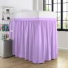 ABP COLLECTION Bed Skirt for Dorm Room, Ruffled Dorm Sized Bed Skirt Three Fabric Sides College Dorm Bed Skirt - 100% Cotton 800 Thread Count - Dorm Bed Skirt Twin XL 30" Tailored Drop Lilac view 4