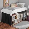 ABP COLLECTION Bed Skirt for Dorm Room, Ruffled Sized Three Fabric Sides College - 100% Cotton 800 Thread Count Twin XL 42/'' Tailored Drop Black view 3