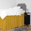 Bed Skirt for Dorm Room, Ruffled Dorm Sized Bed Skirt Three Fabric Sides College Dorm Bed Skirt - 100% Cotton 800 Thread Count - Dorm Bed Skirt Twin XL 44" Tailored Drop Gold view 2