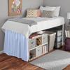 ABP COLLECTION Bed Skirt for Dorm Room, Ruffled Sized Three Fabric Sides College - 100% Cotton 800 Thread Count Twin XL 40/'' Tailored Drop Light Blue view 3