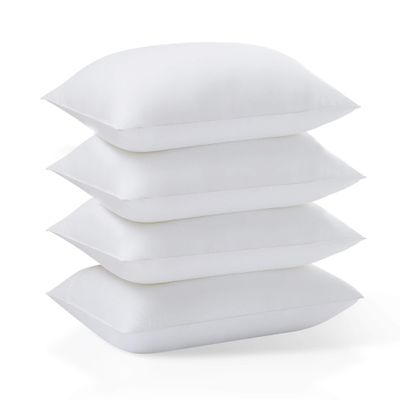 Acanva Hotel Quality Bed Pillows for Sleeping,Premium 3D Plush Fiber-Reduces Neck Pain,Breathable Cooling Cover Skin-Friendly, King (Pack of 4), White 4 Count