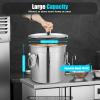 304 Stainless Steel Airtight Canister for Kitchen, 3.2Gal Canisters Container with Lids and Sturdy Locking Clamp, Bucket Food Storage Containers Airtight for Flour Coffee Bean Tea (Silver-12L) view 2