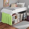 ABP COLLECTION Bed Skirt for Dorm Room, Ruffled Dorm Sized Bed Skirt Three Fabric Sides College Dorm Bed Skirt - 100% Cotton 800 Thread Count - Dorm Bed Skirt Twin XL 30" Tailored Drop Sage view 3