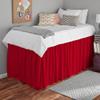 Bed Skirt for Dorm Room, Ruffled Dorm Sized Bed Skirt Three Fabric Sides College Dorm Bed Skirt - 100% Cotton 800 Thread Count - Dorm Bed Skirt Twin XL 46" Tailored Drop Red view 1
