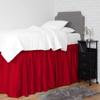Bed Skirt for Dorm Room, Ruffled Dorm Sized Bed Skirt Three Fabric Sides College Dorm Bed Skirt - 100% Cotton 800 Thread Count - Dorm Bed Skirt Twin XL 46" Tailored Drop Red view 2