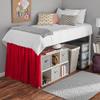 Bed Skirt for Dorm Room, Ruffled Dorm Sized Bed Skirt Three Fabric Sides College Dorm Bed Skirt - 100% Cotton 800 Thread Count - Dorm Bed Skirt Twin XL 46" Tailored Drop Red view 3