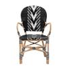 Baxton Studio Wallis Two-Tone Black and White Weaving and Rattan Dining Chair view 2