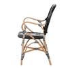 Baxton Studio Wallis Two-Tone Black and White Weaving and Rattan Dining Chair view 3