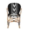 Baxton Studio Wallis Two-Tone Black and White Weaving and Rattan Dining Chair view 4