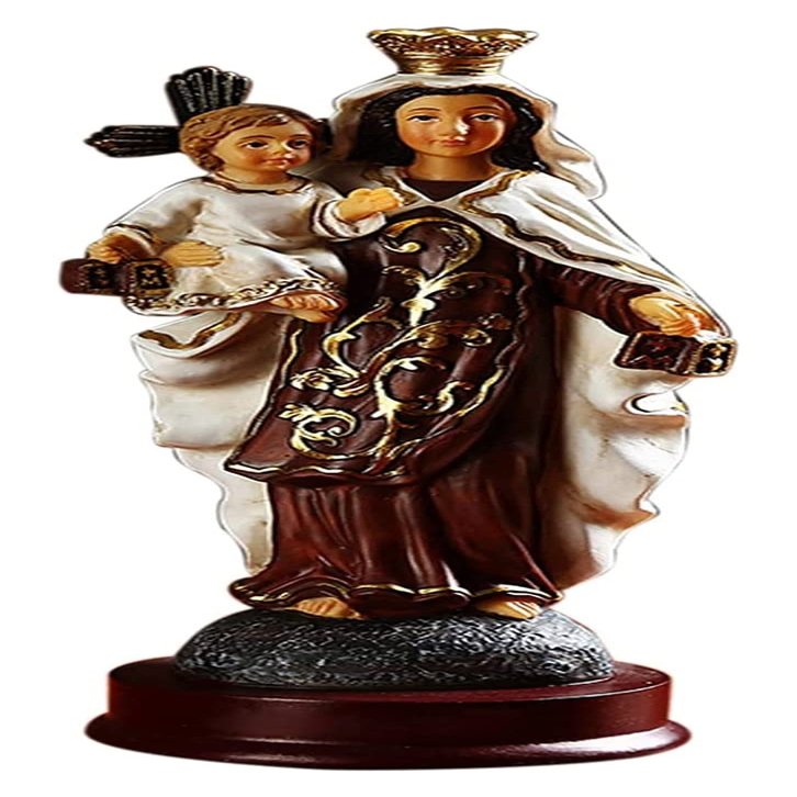 ALDEPO Sculpture Tabletop Statues Decor Modern Ornaments,Resin Blessed Saint Virgin Fatima Lourds Marys Statue Figure Tabletop Figurine Ornament