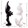 ALDEPO Sculpture Tabletop Unique Statue Sculpture Desk Decorations Statue,Ceramic Man Woman Figurines White Black African Couple Lover Statue Decor view 4