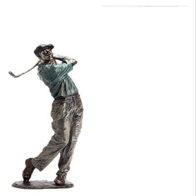ALDEPO Sculpture Tabletop Statues Figurines Decor,Retro Golf Statue Resin Vintage Golfer Figurines Office Decoration