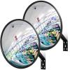 Maitys 2 Pcs Convex Mirror Acrylic Safety Security Traffic Corner Mirrors Adjustable Wide Angle View with Fixing Bracket for Indoor Outdoor Garage School Classroom Warehouse(12 Inch) view 1