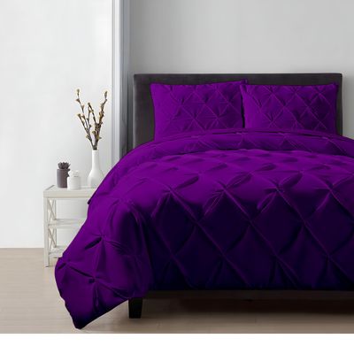 3-Piece Alaskan king Pinch Pleated duvet cover set 136x120 Inch 100% Organic Cotton Soft and Breathable Comforter Cover (1 Duvet Cover & 2 Pillow Shams) With Zipper Closure & Corner Ties (Taupe)