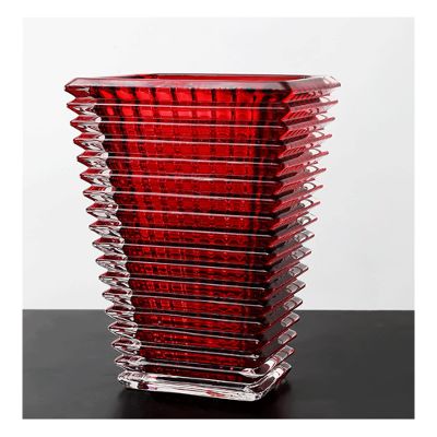 Modern Glass Flower Vase Red, Vases For Home Living Room Decorcrystal Vases For Flowers ModernClear Glass Decorative Vase For Flower, Living Bud Vases For Pampas Grass Branches ( Size : Square 28cm