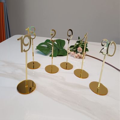 Wedding Table Numbers Acrylic Table Numbers 11 Tall,1-20 Mirrored Table Numbers for Weddings,Banquets,Cafs,Restaurants, Hotels, Parties (Gold Mirror)