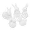 VICASKY 5pcs Handmade White Figurines Adorable Ceramic Bunny Ornaments for Desktop Decor Charming Miniature Statues to Home Atmosphere view 1